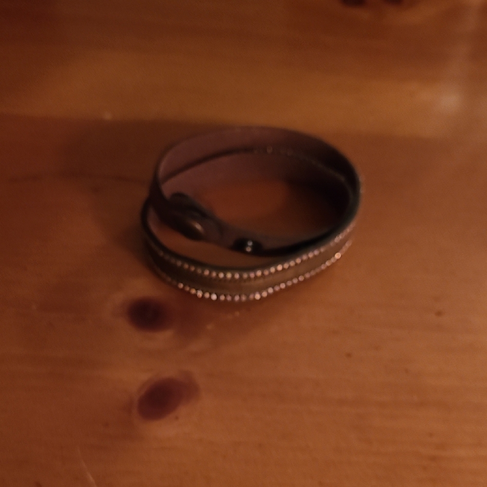Brown Leather Wrap Bracelet 16 1/2"